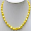 7 à 9 mm Collier de perle d'eau douce Natural Yelloque pour femmes 18 "Choker