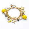 Creative Star Starfish Charm Bracelets Cute Lemon Fruit Summer Beach Style Bracelet for Women Girls Lovely Jewelry Gift