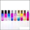 Rolo de vidro de 10 ml em garrafas gradiente de cor rolo com bolas de a￧o inoxid￡vel garrafa de roll-on perfeita para ￳leos essenciais lx5028 entrega 2