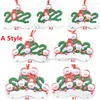 17 Style 2022 Christmas R￩sine Pendant Ornements d￩corations d'arbres Santa Claus Famille Nom