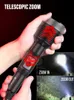 Super Power XHP360 LED Flashlight Aluminum Alloy Torch Telescopic Zoom Adventure Camping Lights Support Power Output