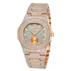 Relógios de pulso criativo bling iced Out Watch Men Crystal Diamond Watches Top Aço Relógio Reluj Hombre Relogio Masculino MontrewristWatches WRI