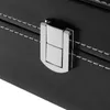 Titta på rutor Fall Box Storage Case Presentpaket Smycken Display 5 Nurräten Luxury Faux Leather Soft Professional High End Transparentwatch He