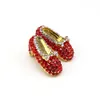 10 Pcs/Lot Custom Brooches Red Crystal Rhinestone High-Heeled Wizard Of Oz Shoes Brooch Pins For Women Lady Gift