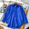 Frühling Frau Rosa Button Up Shirts Frauen Casual Asymmetrische Mode Gelb blusas Langarm Büro Weibliche Blusen Top 220407