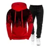 Mens Set Hoodie Sets Men Tracksuit Sportswear HoodiesSweatpant 2 Pieces Autumn Winter Male Warm Clothing Pullover Sweatshirts 220813