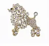 10 Pcs/Lot mignon broches cristal strass caniche Animal broche pour la décoration