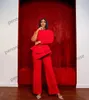 Elegant Women Blazer Suits Sheer Long Sleeve Pearls Bridesmaid Dresses Red Outfits Jumpsuit robe demoiselle d honneur femme