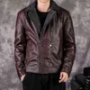 2022 NEW SPRIST AUTURN MEN FAUX LEATHER JACKET OUTFIT MALE VINTAGE STAND Collar Motorcycle Zipper 5XL L220801