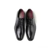 Klänningskor Simple Business Leather Shoes Men's Casual Formal Dress Gentlemen's Lace Up Color Polished Weary 220802