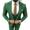 Green Bräutigam Wea Wedding Tuxedos Slim Fit Groomsmen Peak Revers Business Suits Prom Party 3 Stücke Set Jackepantstievest2476248