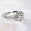 Bröllopsringar S925 Sterling för kvinnor Cubic Zirconia Ring Bridal Engagement Luxury Fine Jewelry Drop 1628 Rita22