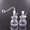 Portable Mini Bottle Glass Beaker Bong Birdcage Perc Travel Bubbler Water Bongs Recycler Dab Rigs with 10mm Male Glass Oil Burner Pipe