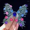 Pins Brooches SHANICE Colorful Big Butterfly Brand Green Cubic Zirconia Crystal Brooch For Women Pearl Shell Sweater Corsage Seau22