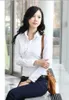 S-5XL Office Wear Wear robocze Koszula Kobiety Wiosna Jesień Z Długim Rękawem Koreański Styl Slim Plus Size Black White Women Bluouses Style
