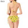 Seksowne urocze bikini zestaw kreskówek 3D Cosplay Bra Paski o niskiej talii stroju kąpielowego Kobieta stroje kąpielowe Kobiety bikini Drop 220617