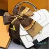 5style 120*8cm Silks Scarves Fashion Letters Bowknot Bag Scraf Accessories Silk Handle Wraps Wallet Purse