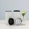 Local Warehouse Sublimation 4 in 1 Can Cooler Drinkware Stainless Steel Tumbler 16oz Double Wall Vacuum Drinking Cup with Straw ready to ship A02