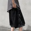 Pantaloncini casual da uomo Estate Lunghezza al ginocchio Bottoni laterali Patchwork Falso 2 pezzi Harajuku High Street Wear Retro Jogger Baggy Oversize 220621