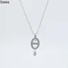 Donia Jewelry Luxury Necklace European och American Fashion Pig Nose Titanium Steel Micro-Set Zircon Pendant Designer Presenttillbehör med låda