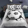 Fotbollsängar Set Printing Pudow Case Quilt Cover Soccert Däcke Covers S Home Textiles Queen King Size Bed