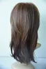 Parrucca da donna marrone dorato pick dye sfumato capelli ricci lunghi soffice arricciatura a pera all'interno fibbia media dritta 220816