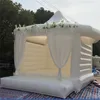 Mats Royal White Wedding Bounce House Inflatable Bouncy Castle com Tent Moonwalks Jump Bouncer Air Bed for Kids and Adults 746 E3