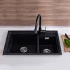 Grifo de cocina de latón con un solo orificio, grifo mezclador para fregadero con caño extraíble y cabezal rociador cromado/negro 220401