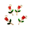 Pendentif fleur Rose, 20 pièces/lot, breloque adaptée à la fabrication de médaillon flottant magnétique en verre, Bracelet et collier