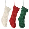 46cm Knitting Christmas Stockings Xmas Tree Decorations Solid Color Children Kids Gifts Candy Bags JLA13329