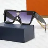 Gafas de sol de diseñador para gafas de moda de mujer rectángulo grande de cuadro completo diseño de letra hombre mujer 5 opción Louisely monedero Vuttonly Lvlies Viutonly Vittonly QCCP