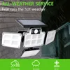 New solar wall lamp four-head rotating split waterproof street lamp human body induction road lighting garden lamps