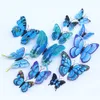 12pcs/lot pvc人工カラフルな蝶の装飾的な庭の装飾ステーク風スピナー装飾シミュレーション