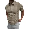 Men's Polos Turn-down Collar Men T-shirt Print Thin Zipper Short Sleeve Summer Shirt TopMen's Men'sMen's