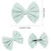 Hair Accessories 3Pcs 4.5 Inch Sailor Bow Clips For Baby Girls Cotton Linen Bows Barrettes Kids Hairbow HairgripsHair
