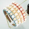 Pearl Headbands Bright Bejeweled Padded Headbands Chic Pink Blue Hairbands For Women Party Small Version Hair Band