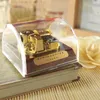 Decorative Objects & Figurines Metal Rotating Music Box Retro Clockwork Musical Boxes Mechanical Japanese Style Craft Home Decoration Transp