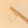 Dangle & Chandelier Pearl Beads Bowknot Drop Earrings For Women Elegant Long Pearls Beaded Tassel 2022 Fashion Wedding Jewelry AccessoriesDa