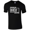 T-shirts pour hommes Problème résolu T-shirt d'escrime Papas Mariage Fête des pères Présent Cadeau pour homme Top Coton T-shirt à manches courtes Camisa Masculina
