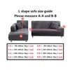 Pokrywa krzesła Kształt Sofa Cover narożne zjeżdżalni sprężyste szezlong 1/2/3/4 SEater odcinek segment fotela