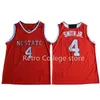 SJZL98 # 4 Dennis Smith Jr. NC State Wolfpack College Basketball Jerseys All Stitched Equipe Cor Vermelho Branco 100% Bordado Pontos
