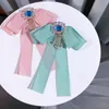 Koreaanse handgemaakte doek kunst strikje broches voor vrouwen kleur crystal strass kwast kraag speldjes shirt sieraden accessoires geschenken