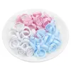 100 stücke Herz Wimpern Verlängerung Kleber Ring Halter Wimpern Fans Blüte Schnelle Blüte Tasse Tattoo Pigment Container