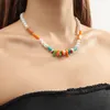 2022 collier transfrontalier femmes de haute qualité couleur perlée conception de niche collier léger Ins Style