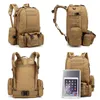 Zaino tattico 4 in 1 Borsa Molle staccabile Esercito Zaino sportivo per arrampicata all'aperto Zaino militare Campeggio Escursionismo Pesca per uomo Donna Donna