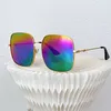 High End Fashion Men Designer Solglasögon Womens Glasögon Lensbeläggning Square Frame Versatil Dekorativ stjärna Samma stilpar Solglasögon 447