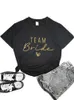 Women Team Bride Bachelorette Topps Party Shower Hen Bridesmaid T-shirt Girls Wedding Female Tees