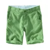 6 Färg Summer Men Linen Shorts Solid Beach Pants Loose Youth 5point Pants Kort byxor Män Bermuda 2938 T200512