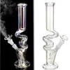 Colorido vidrio alto Bong Hookahs Bubbler Beaker Water Pipes Heady Dab Rigs Recycler Water Bongs con un tazón de 14 mm 32 cm