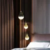 Pendant Lamps Nordic LED Brass Golden Lights Bedroom Bedside Living Room Hanging Lamp Restaurant Bar Kitchen LampPendant